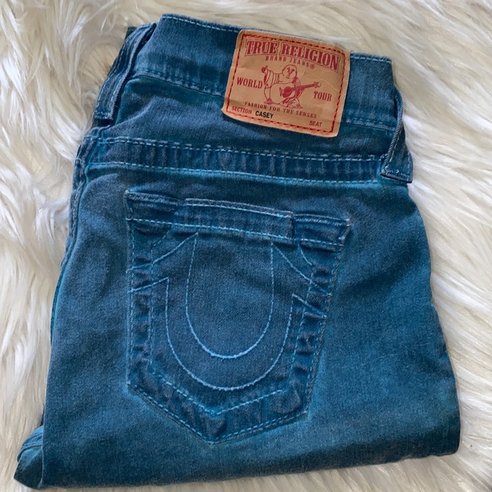 True Religion Jeans Truey Trousers Denim Casey Super Skinny QT Blue Waist 27